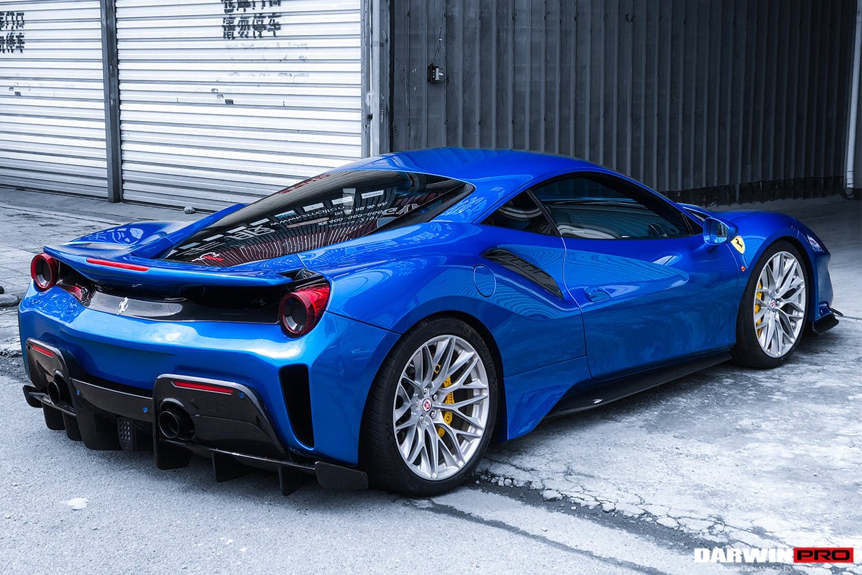 2015-2020 Ferrari 488 Spider Pista Style Carbon Fiber Rear Bumper And Wing