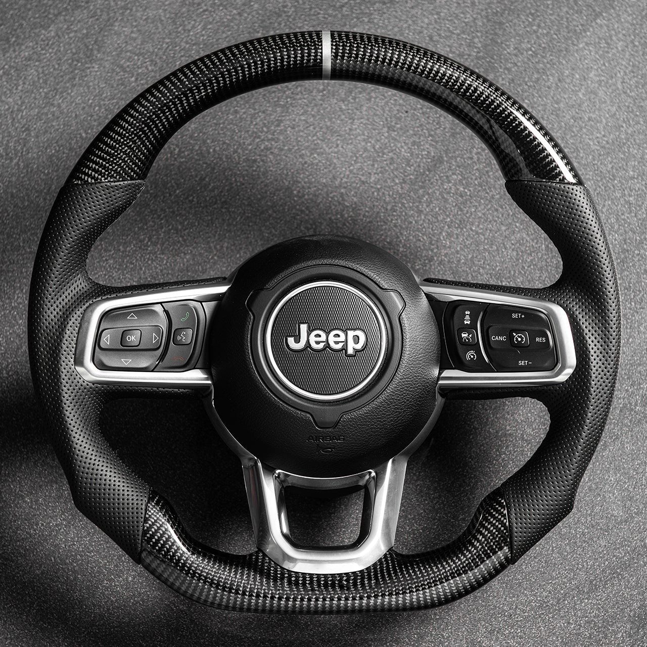 Jeep Wrangler JK JL Custom Carbon Fiber Steering Wheel 2013-Up