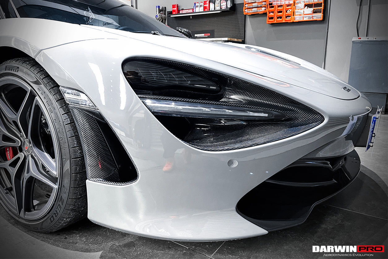 2017 - 2020 McLaren 720s Dry Carbon Fiber Headlight Inserts Trim Replacement