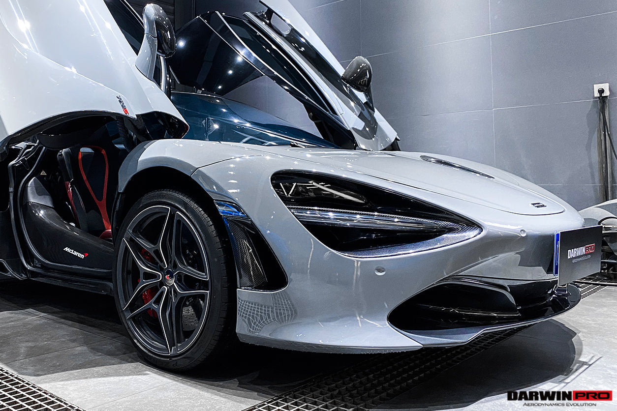 2017 - 2020 McLaren 720s Dry Carbon Fiber Headlight Inserts Trim Replacement