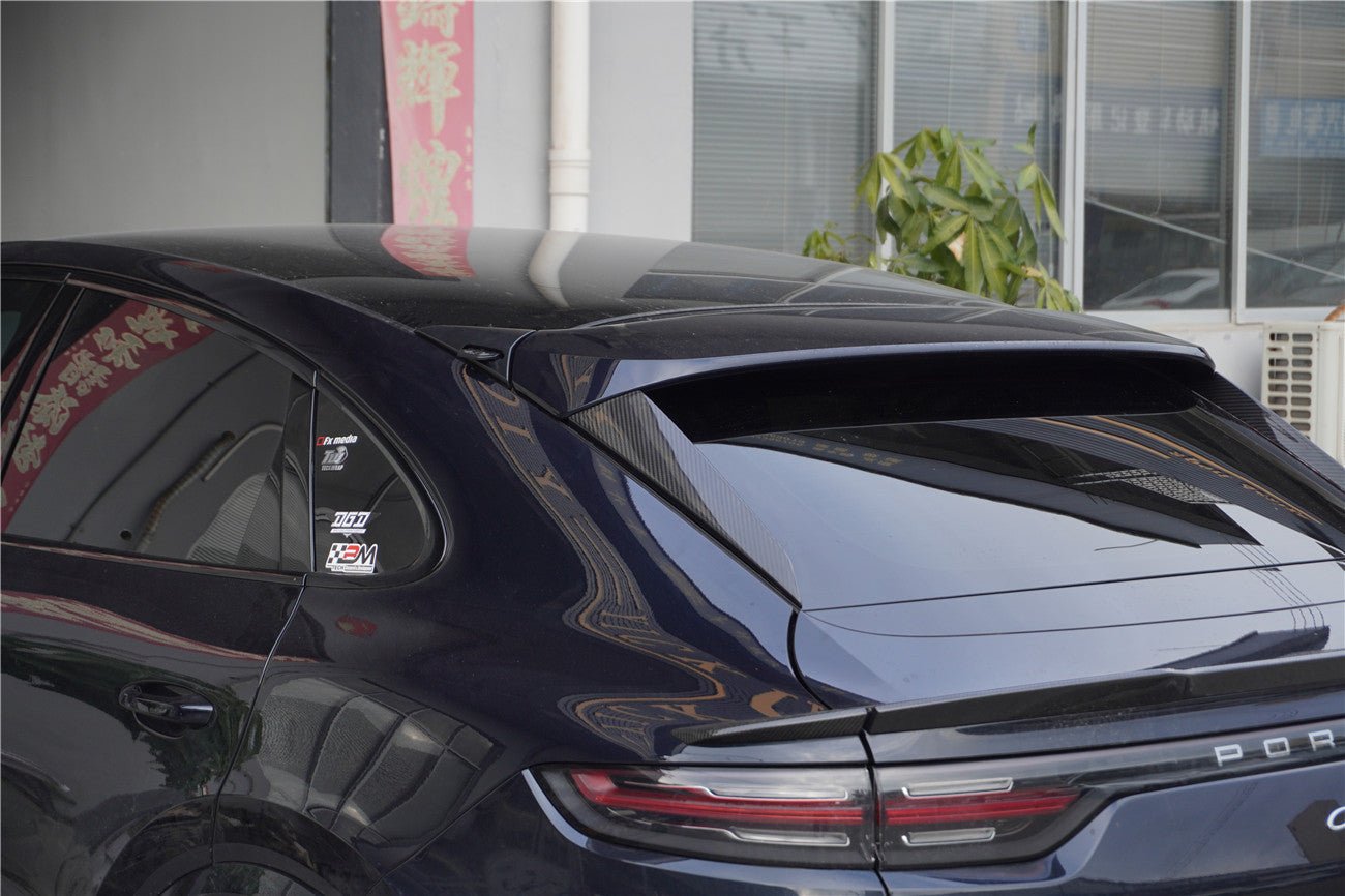 2018-2025 Porsche 9Y0 9YB Cayenne S & GTS & E-Hybrid Coupe Only KT Style Dry Carbon Fiber Rear Window Side Trims - Carbonado