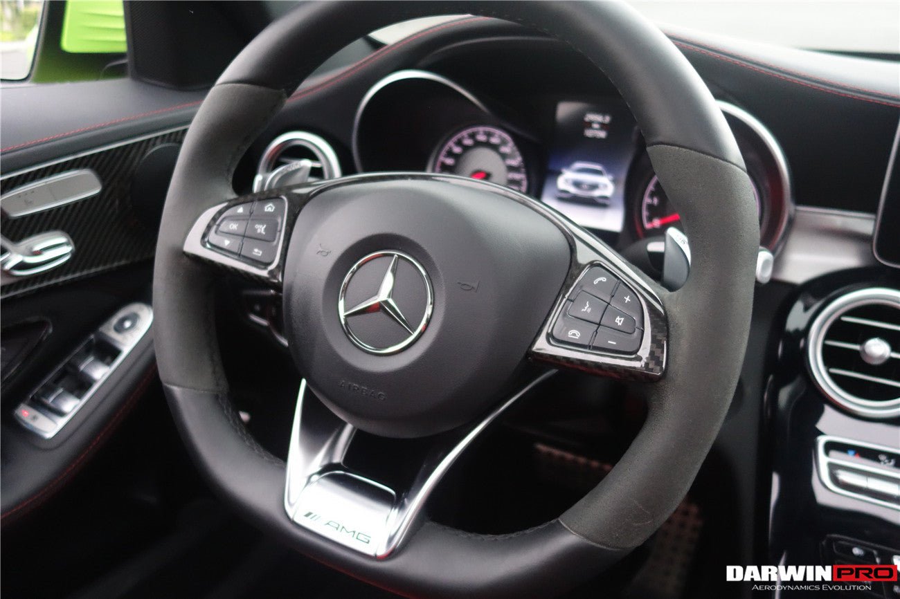 Mercedes Benz AMG Steering Wheel Trim (W205 C63) | Carbon Fiber Interior | 2015 - 2018