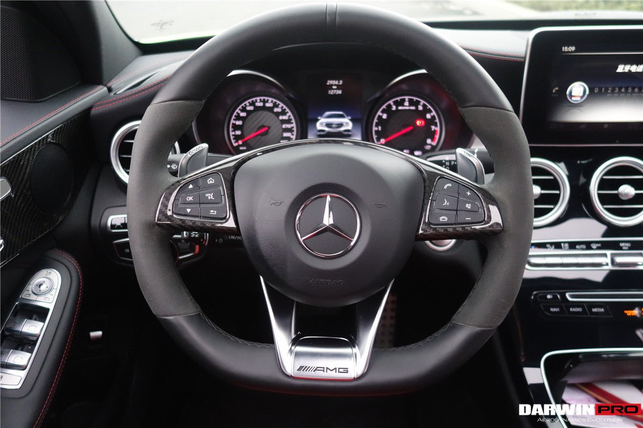 Mercedes Benz AMG Steering Wheel Trim (W205 C63) | Carbon Fiber Interior | 2015 - 2018