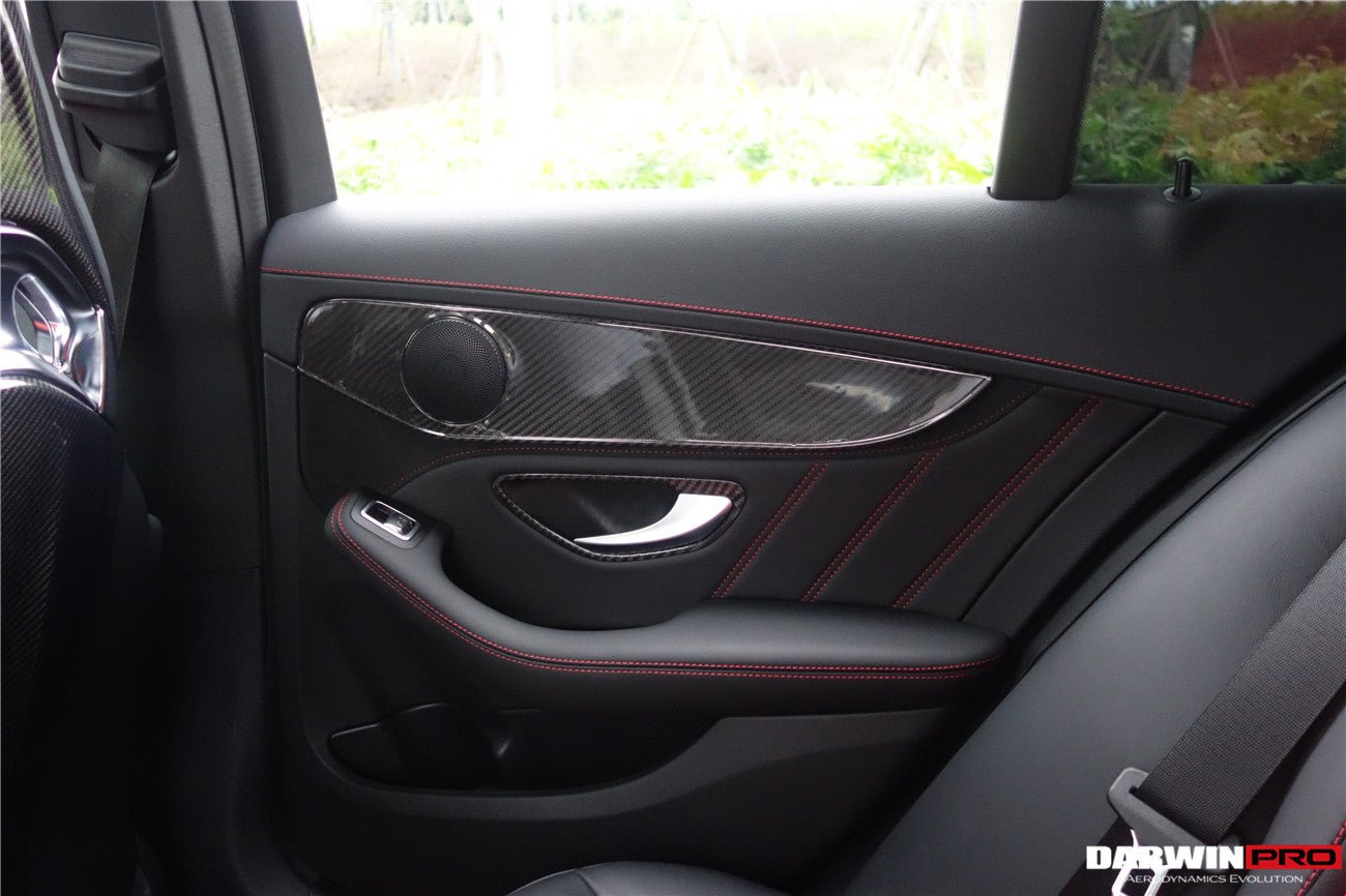 2015 - 2021 Mercedes Benz W205 C Class GLC X253 Carbon Fiber Interior Door Handle Cover Trim