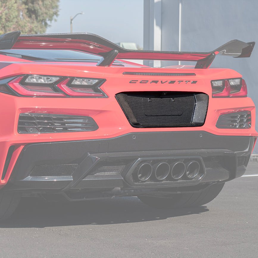 Chevrolet Corvette C8 Z06 E-Ray Factory Style Dry Carbon Fiber License Plate Backing 2023-Up