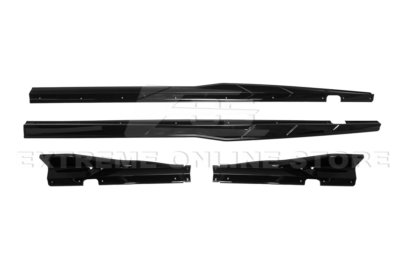 Dodge Challenger Performance Track Style Gloss Black Side Skirt Extensions 2015-Up