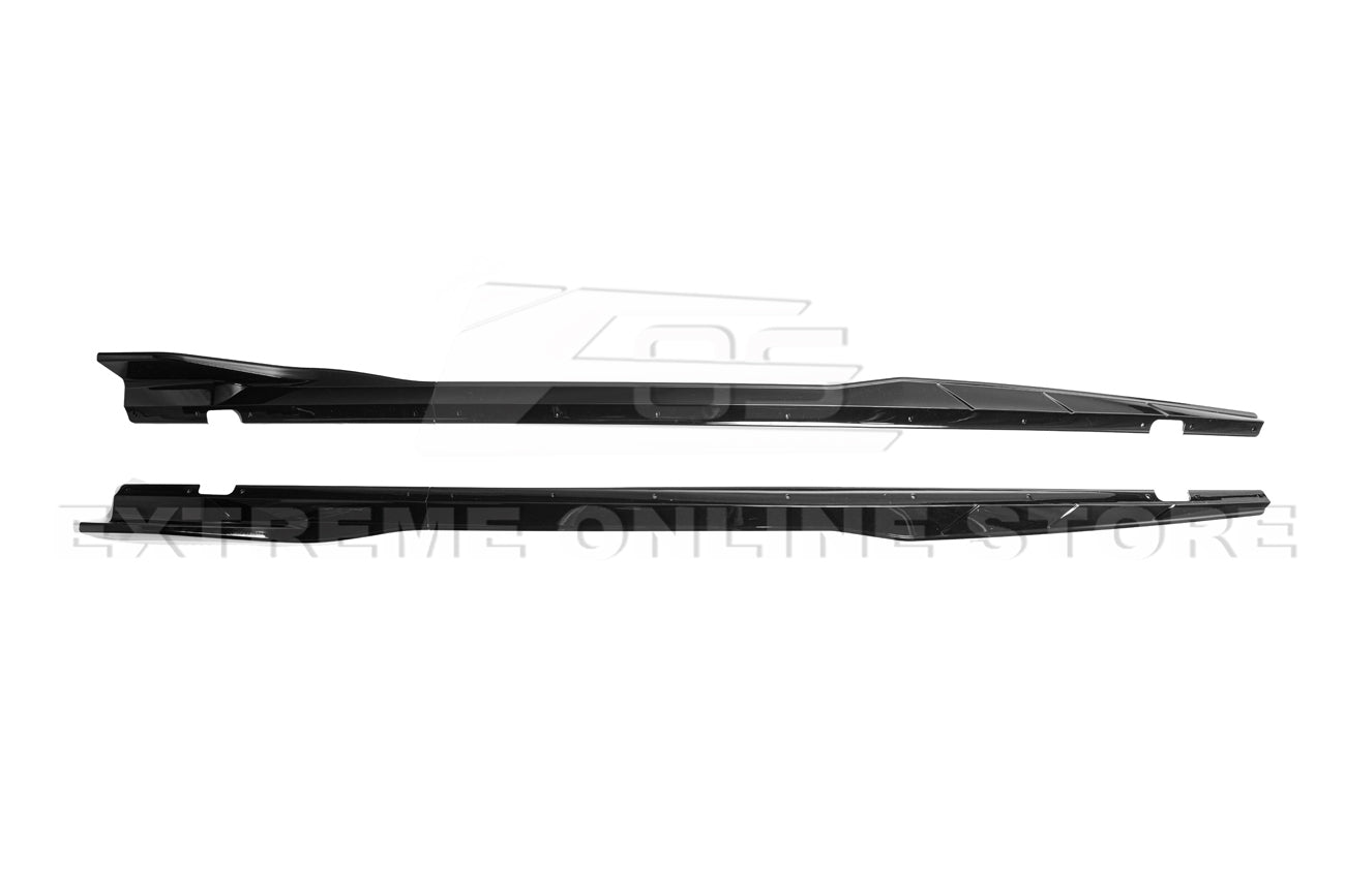 Dodge Challenger Performance Track Style Gloss Black Side Skirt Extensions 2015-Up