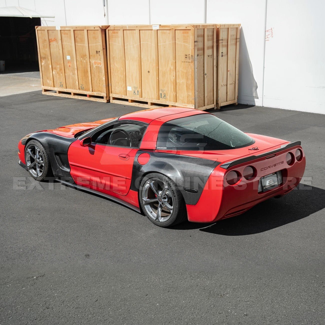 Chevrolet Corvette C5 ZR1 Style Gloss Black Front Lip Side Skirts Rear Spoiler Kit 1997-2004