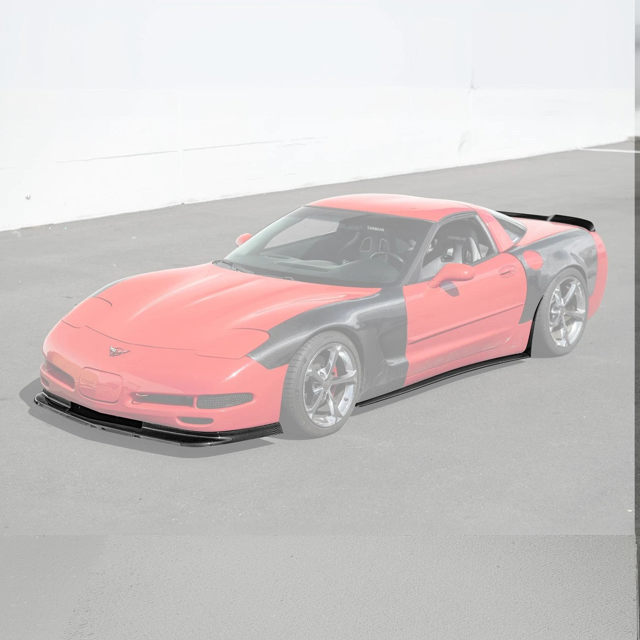 Chevrolet Corvette C5 ZR1 Style Gloss Black Front Lip Side Skirts Rear Spoiler Kit 1997-2004