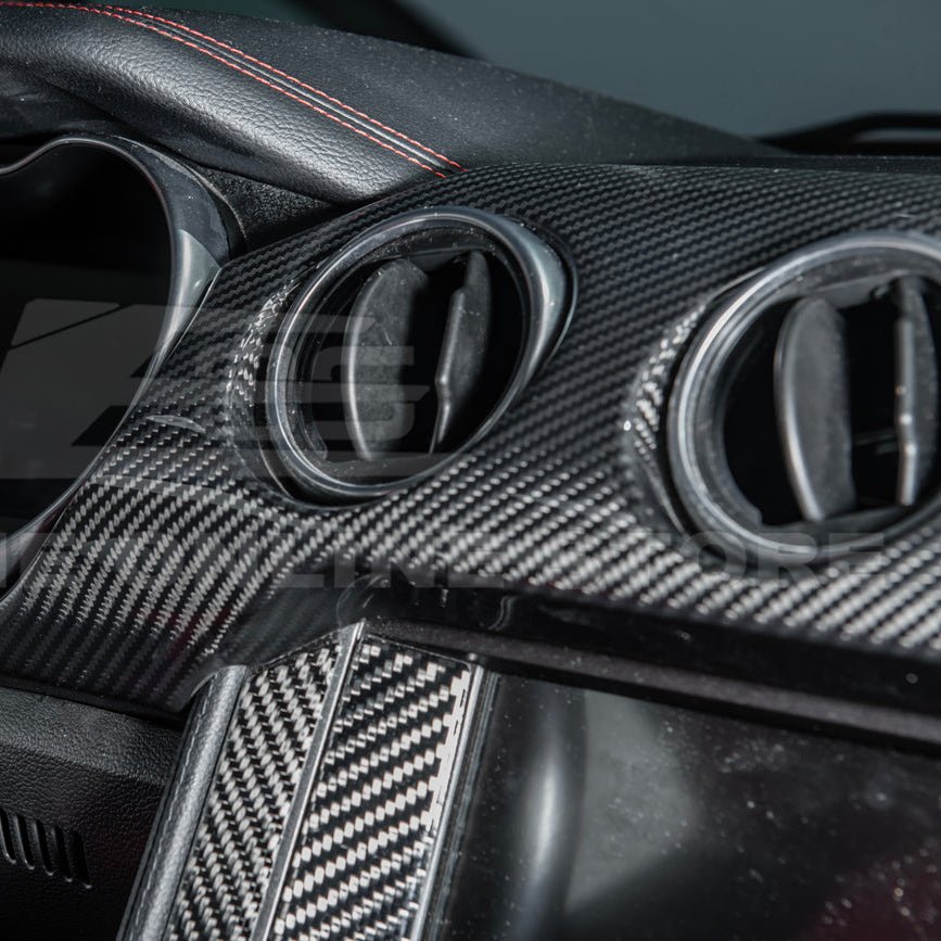 Ford Mustang S550 Factory Style Dry Carbon Fiber Dashboard Panel Trim 3 AC 2015-2023