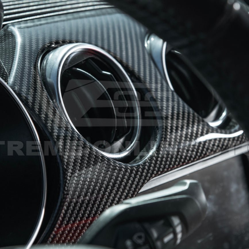 Ford Mustang S550 Factory Style Dry Carbon Fiber Dashboard Panel Trim 3 AC 2015-2023