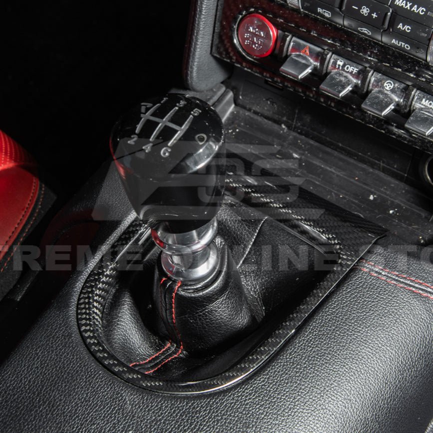 Ford Mustang S550 Dry Carbon Fiber Center Gear Shift Panel Trim Cover 2015-2023