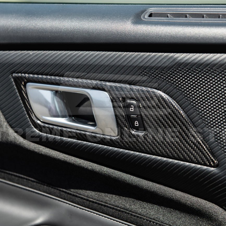 Ford Mustang S650 Factory Style Carbon Fiber Door Handle Panel Trim Cover 2024-Up