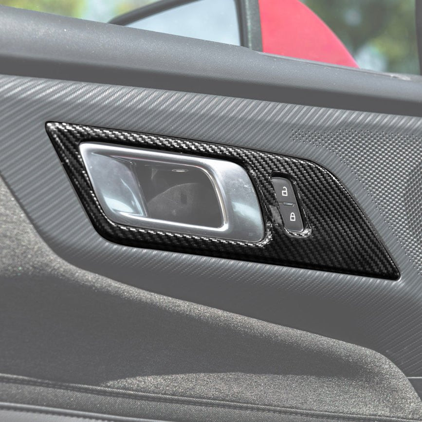 Ford Mustang S650 Factory Style Carbon Fiber Door Handle Panel Trim Cover 2024-Up