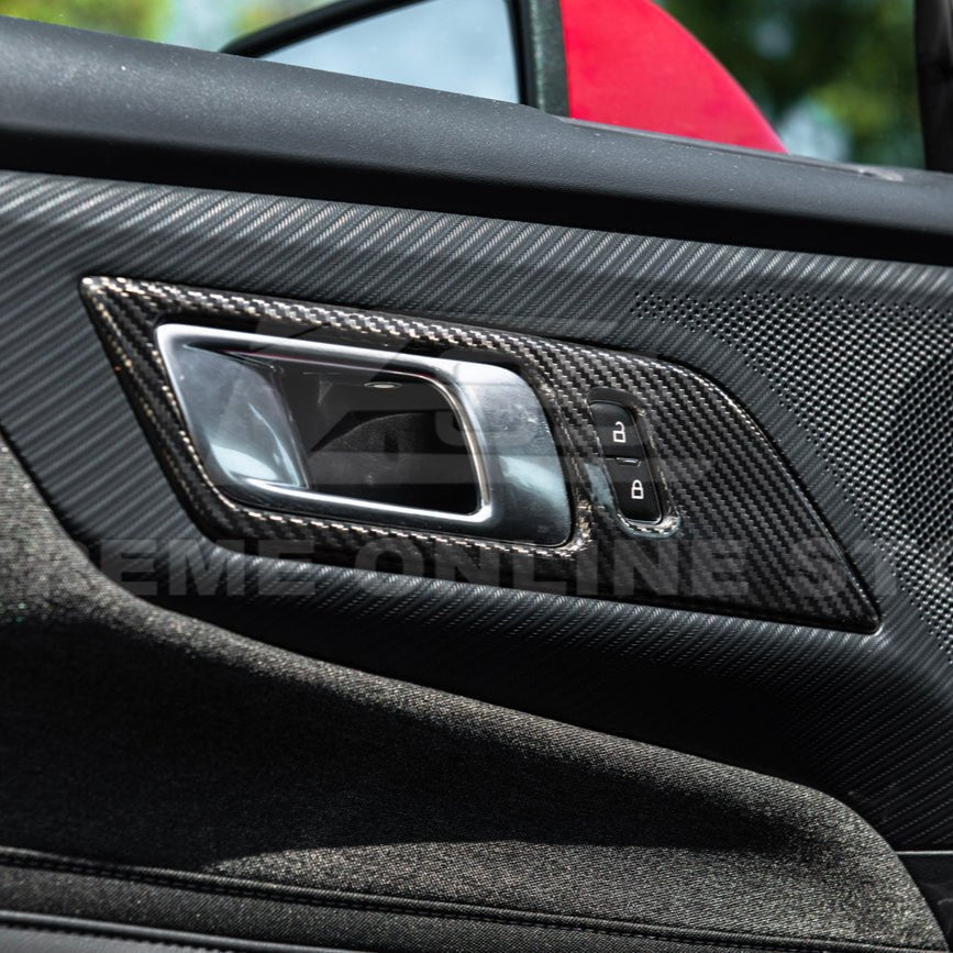 Ford Mustang S650 Factory Style Carbon Fiber Door Handle Panel Trim Cover 2024-Up