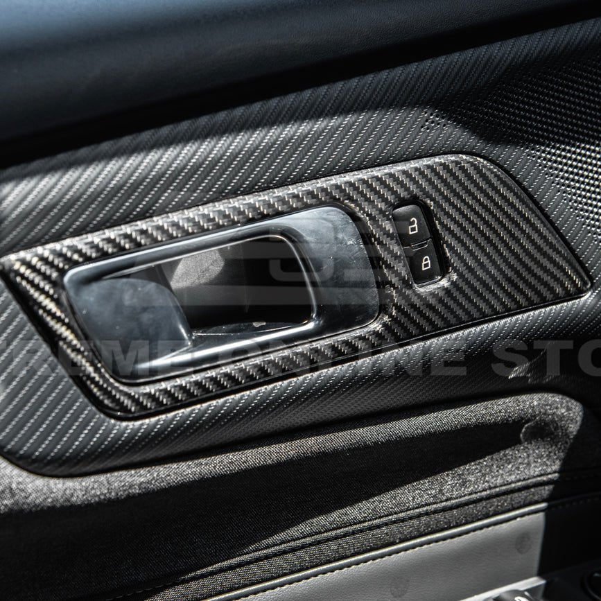 Ford Mustang S650 Factory Style Carbon Fiber Door Handle Panel Trim Cover 2024-Up