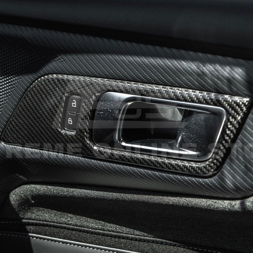 Ford Mustang S650 Factory Style Carbon Fiber Door Handle Panel Trim Cover 2024-Up