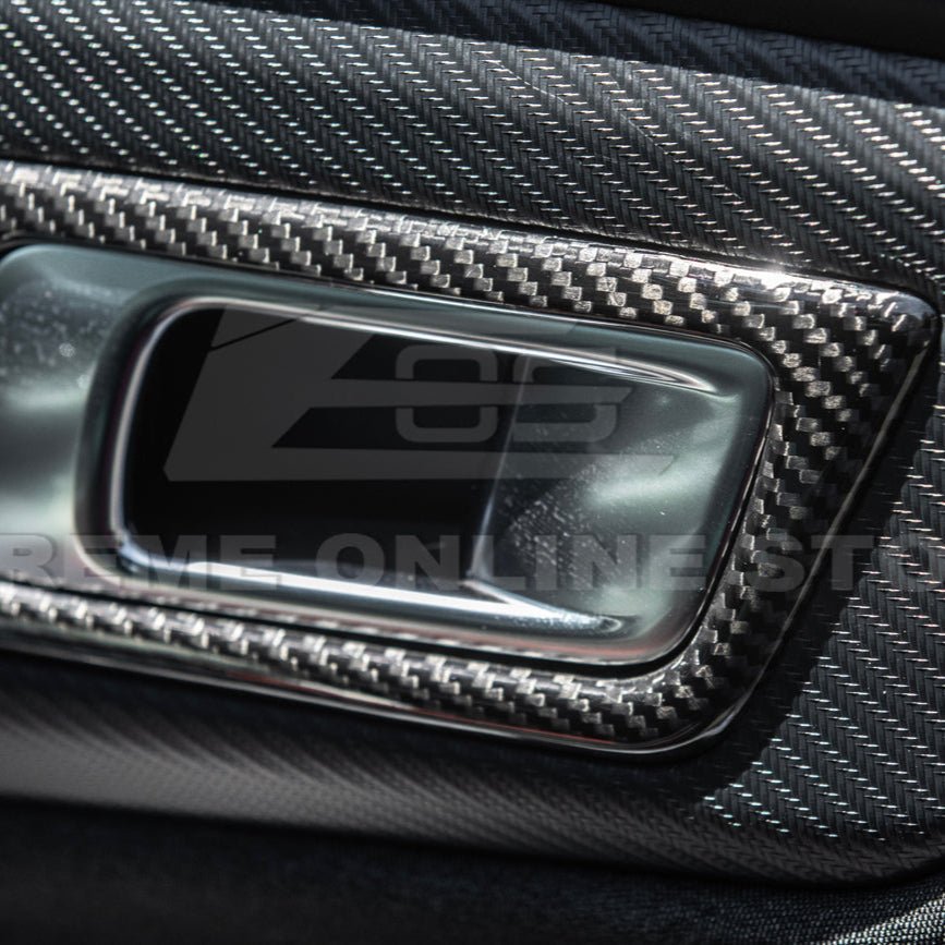 Ford Mustang S650 Factory Style Carbon Fiber Door Handle Panel Trim Cover 2024-Up