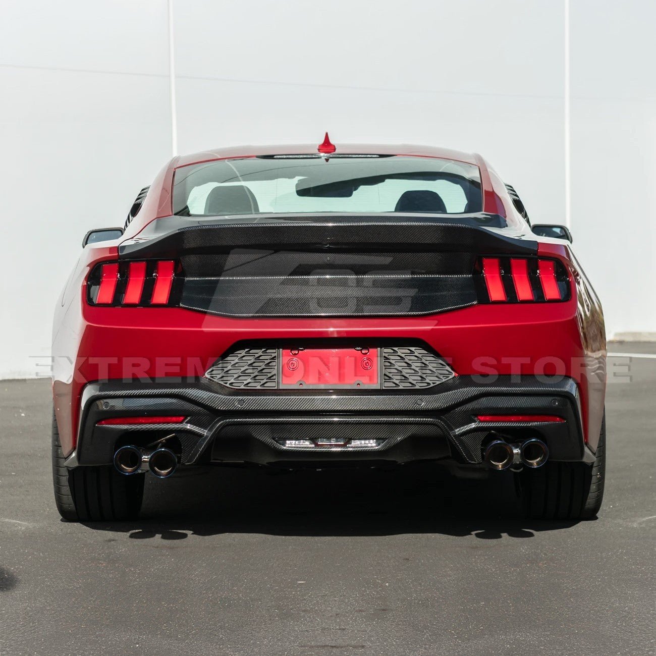 Ford Mustang S650 Matte Black Rear License Plate Frame Trim Cover 2024-Up