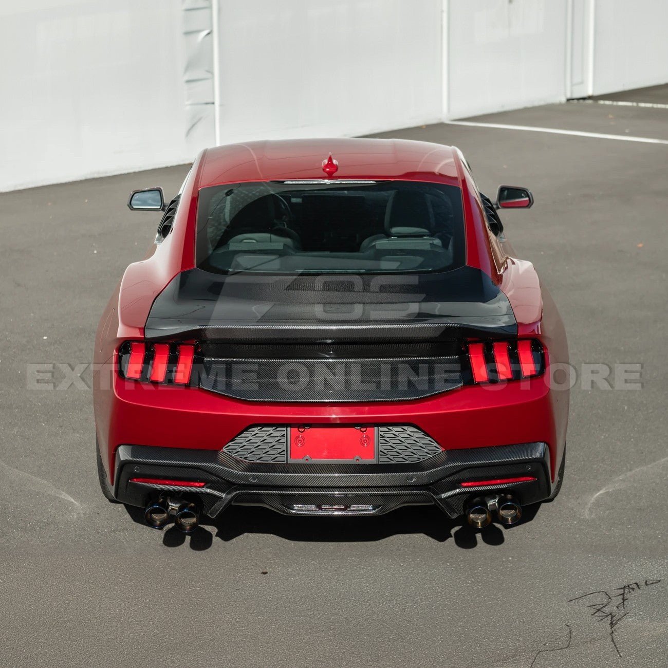Ford Mustang S650 Matte Black Rear License Plate Frame Trim Cover 2024-Up
