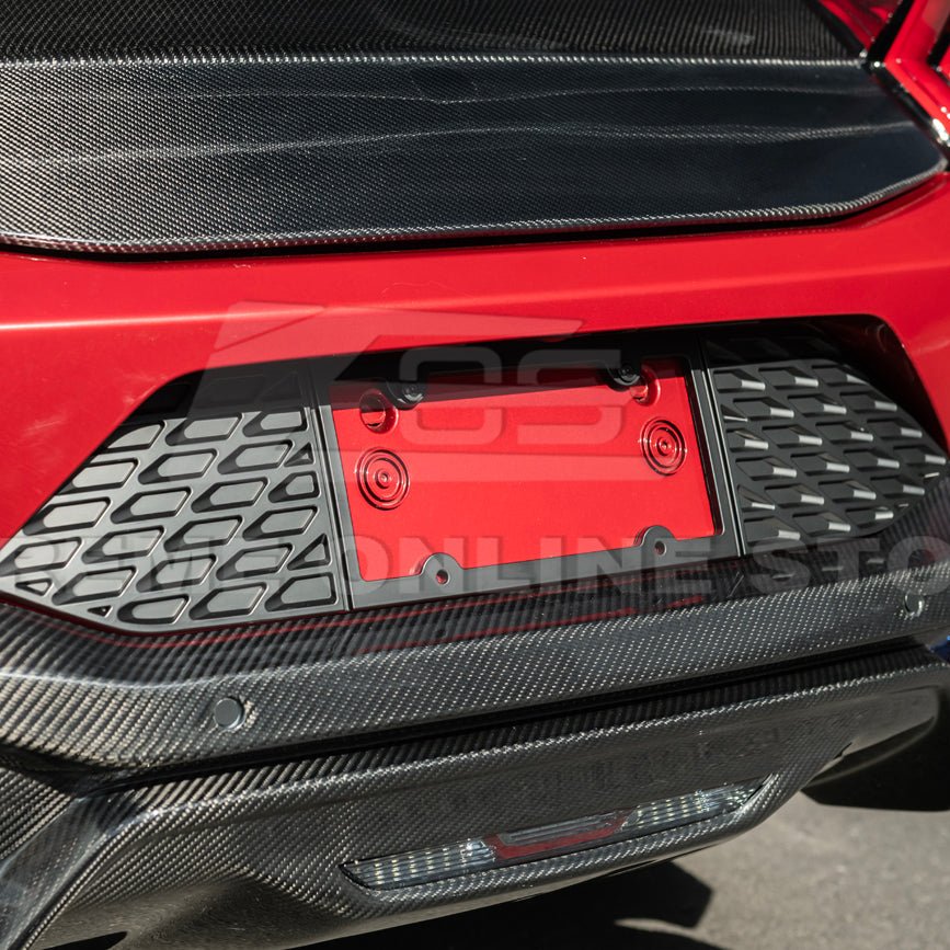 Ford Mustang S650 Matte Black Rear License Plate Frame Trim Cover 2024-Up