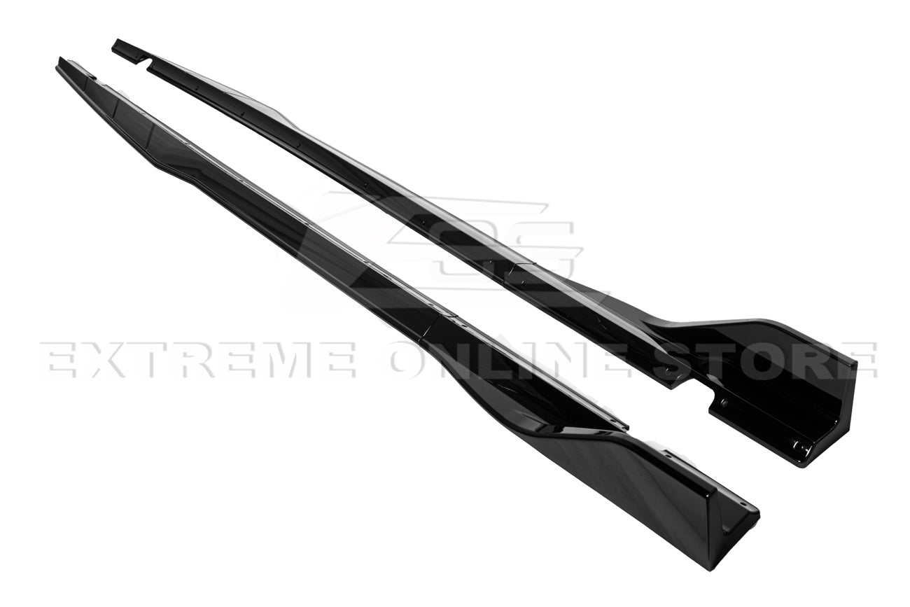 Dodge Challenger Performance Track Style Gloss Black Side Skirt Extensions 2015-Up