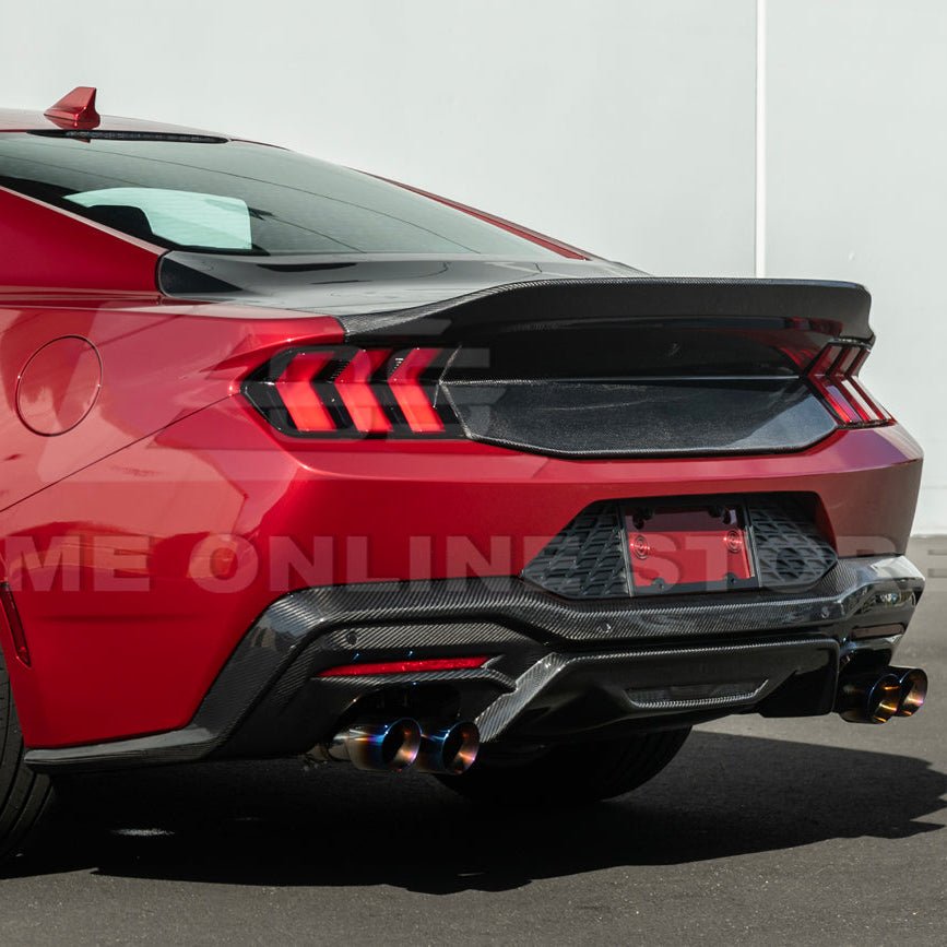 Ford Mustang S650 Matte Black Rear License Plate Frame Trim Cover 2024-Up
