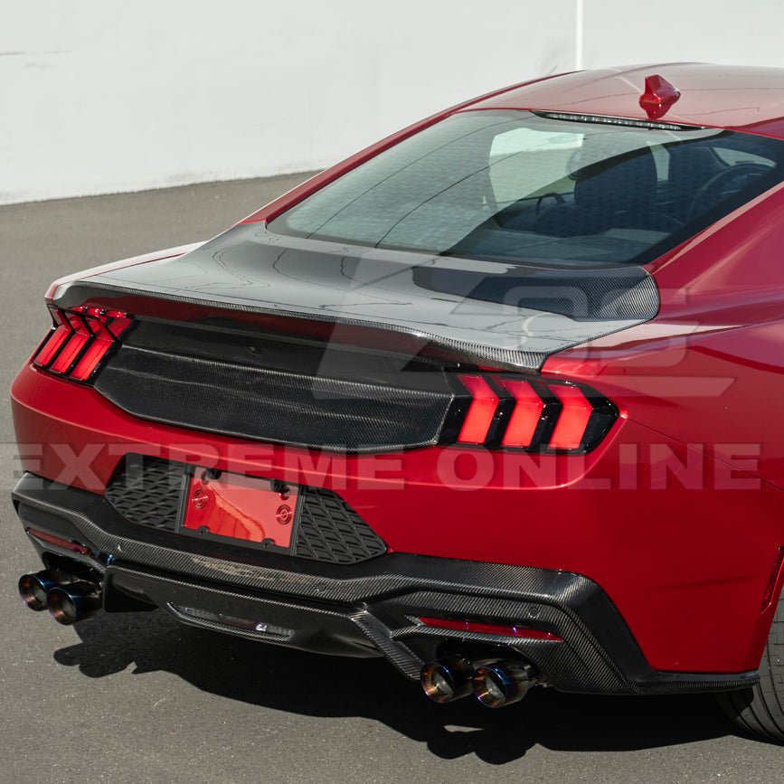 Ford Mustang S650 Matte Black Rear License Plate Frame Trim Cover 2024-Up