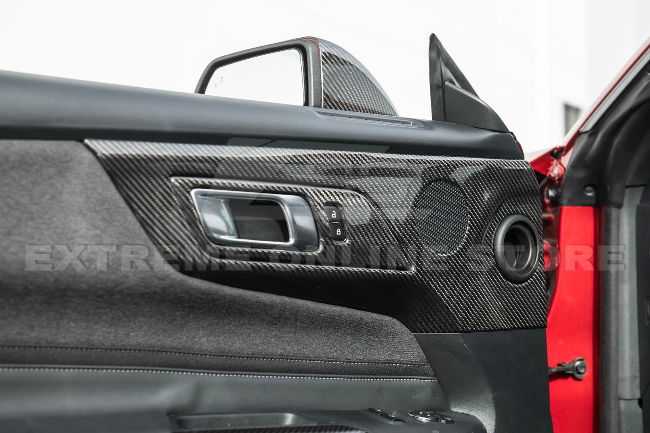 Ford Mustang S650 Factory Style Dry Carbon Fiber Door Speaker Panel Trim Cover 2024-Up