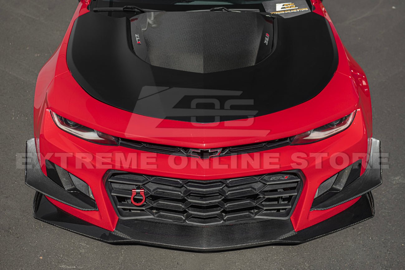 Chevrolet Camaro ZL1 1LE Style Carbon Fiber Front Lip Splitter Side Skirts Aero Kit 2016-2024