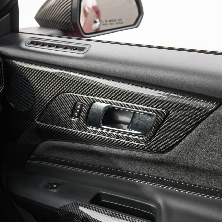 Ford Mustang S650 Factory Style Dry Carbon Fiber Door Speaker Panel Trim Cover 2024-Up