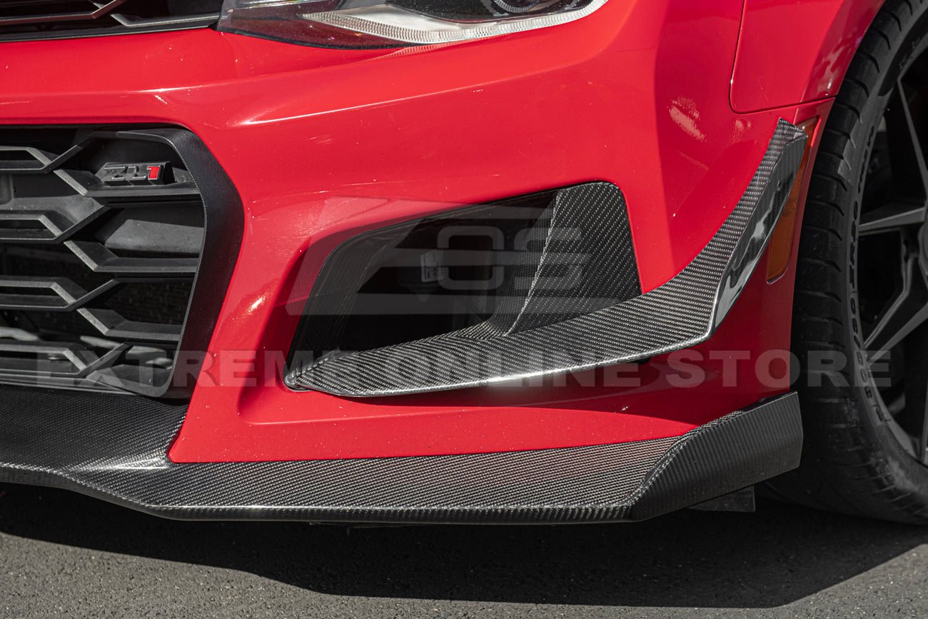 Chevrolet Camaro ZL1 1LE Style Carbon Fiber Front Lip Splitter Side Skirts Aero Kit 2016-2024