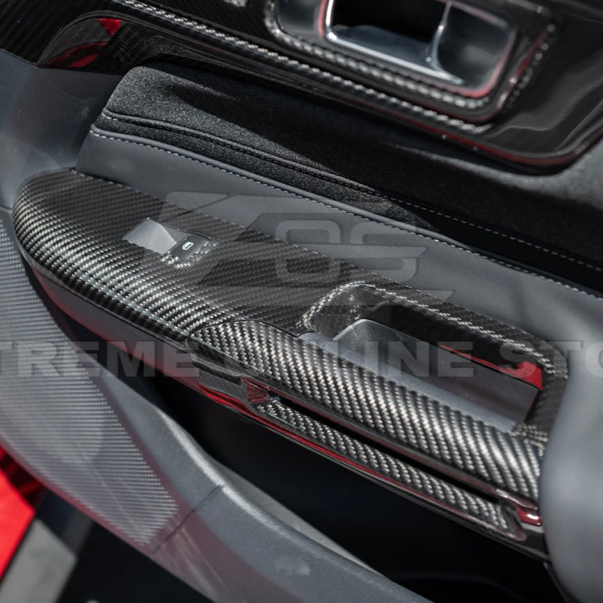 Ford Mustang S550 Dry Carbon Fiber Side Door Glass Lifting Panel 2015-Up