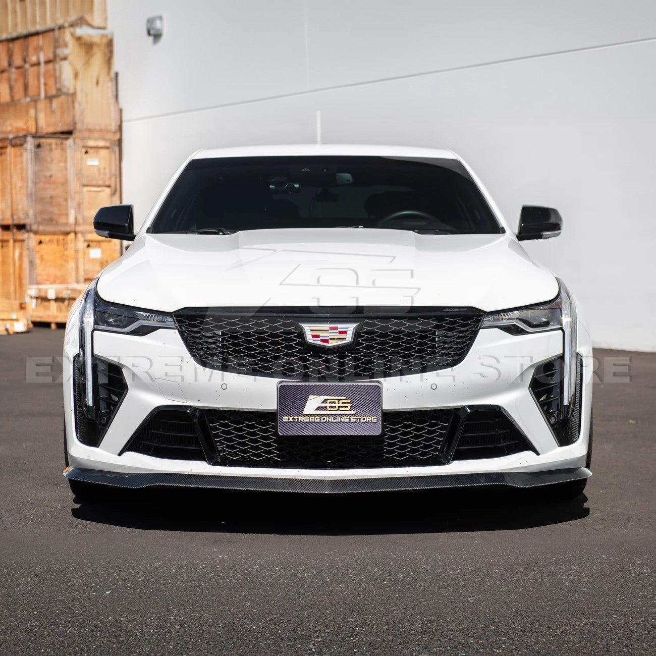 Cadillac CT4-V Blackwing Carbon Fiber Front Lip Splitter and Canards 2020-Up