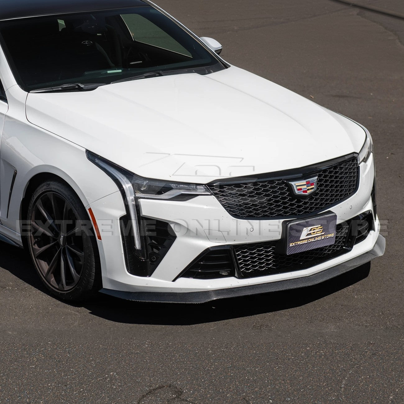 Cadillac CT4-V Blackwing Carbon Fiber Front Lip Splitter and Canards 2020-Up