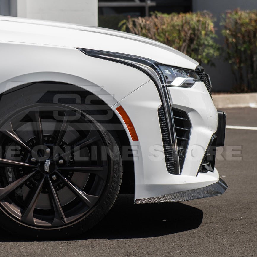 Cadillac CT4-V Blackwing Carbon Fiber Front Lip Splitter and Canards 2020-Up