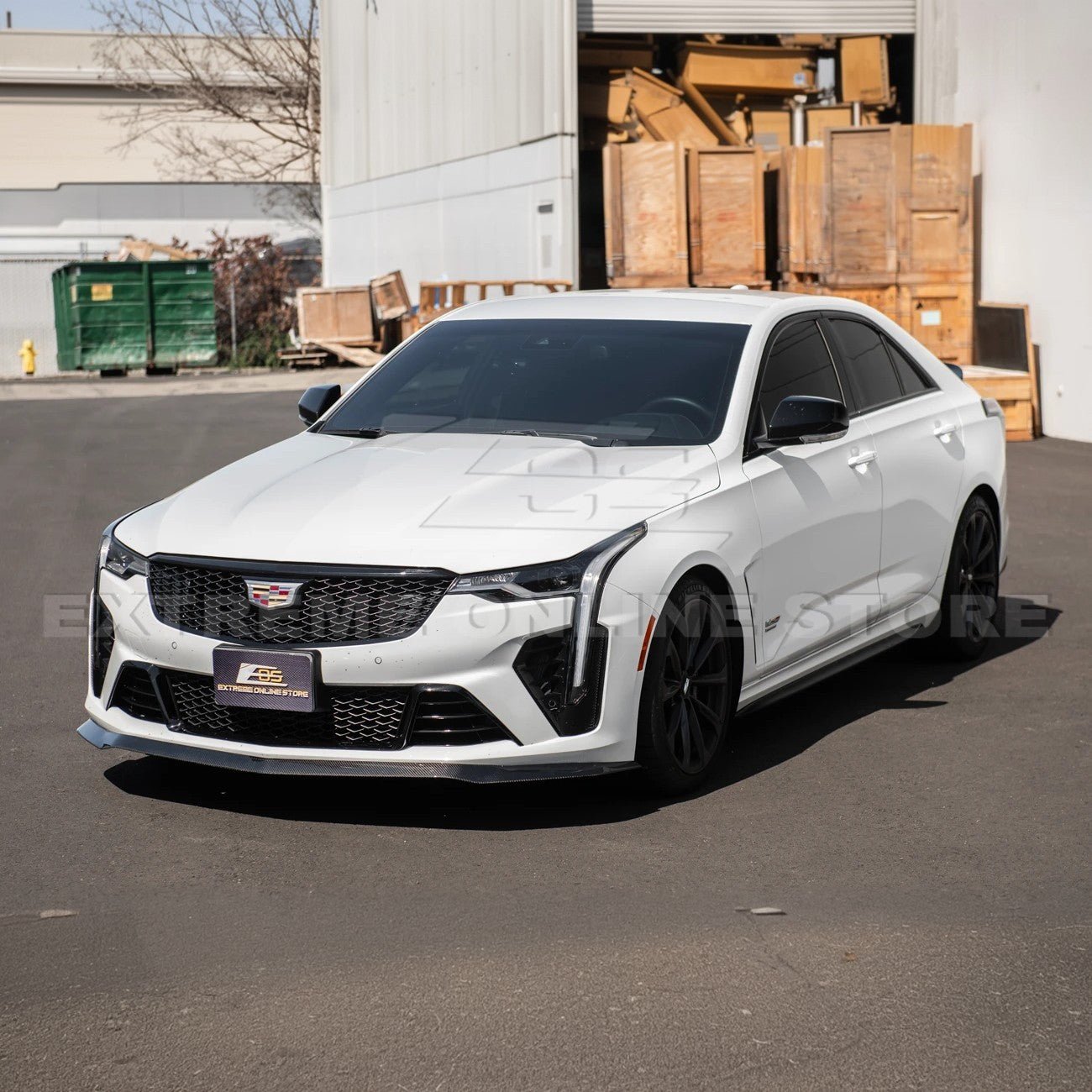 Cadillac CT4-V Blackwing Carbon Fiber Front Lip Splitter and Canards 2020-Up