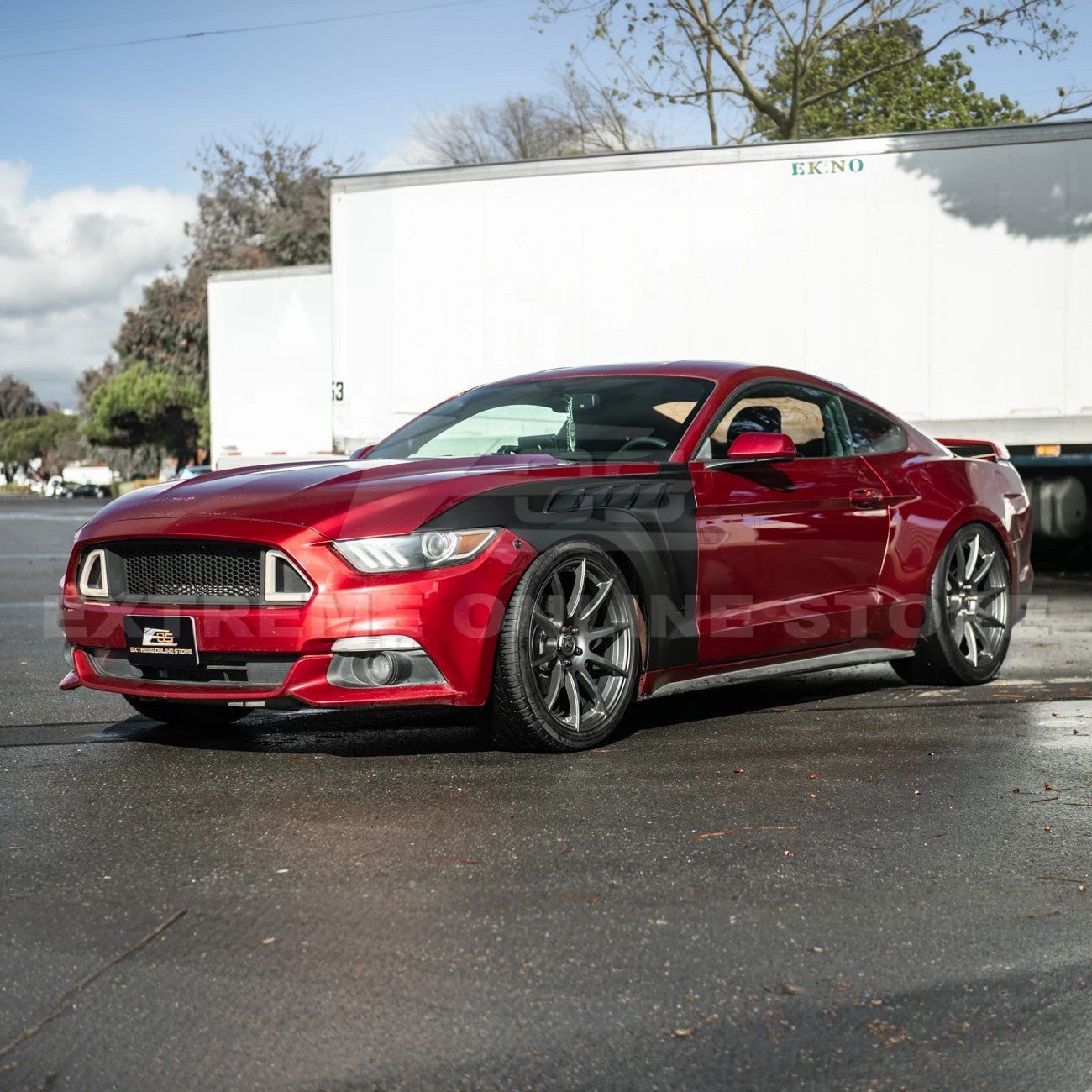 Mustang S550 GTD Style Primed Black Front Side Vented Fenders 2015-2017