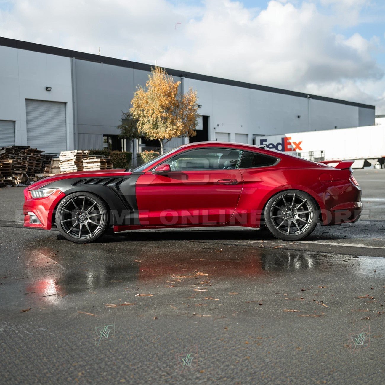 Mustang S550 GTD Style Primed Black Front Side Vented Fenders 2015-2017