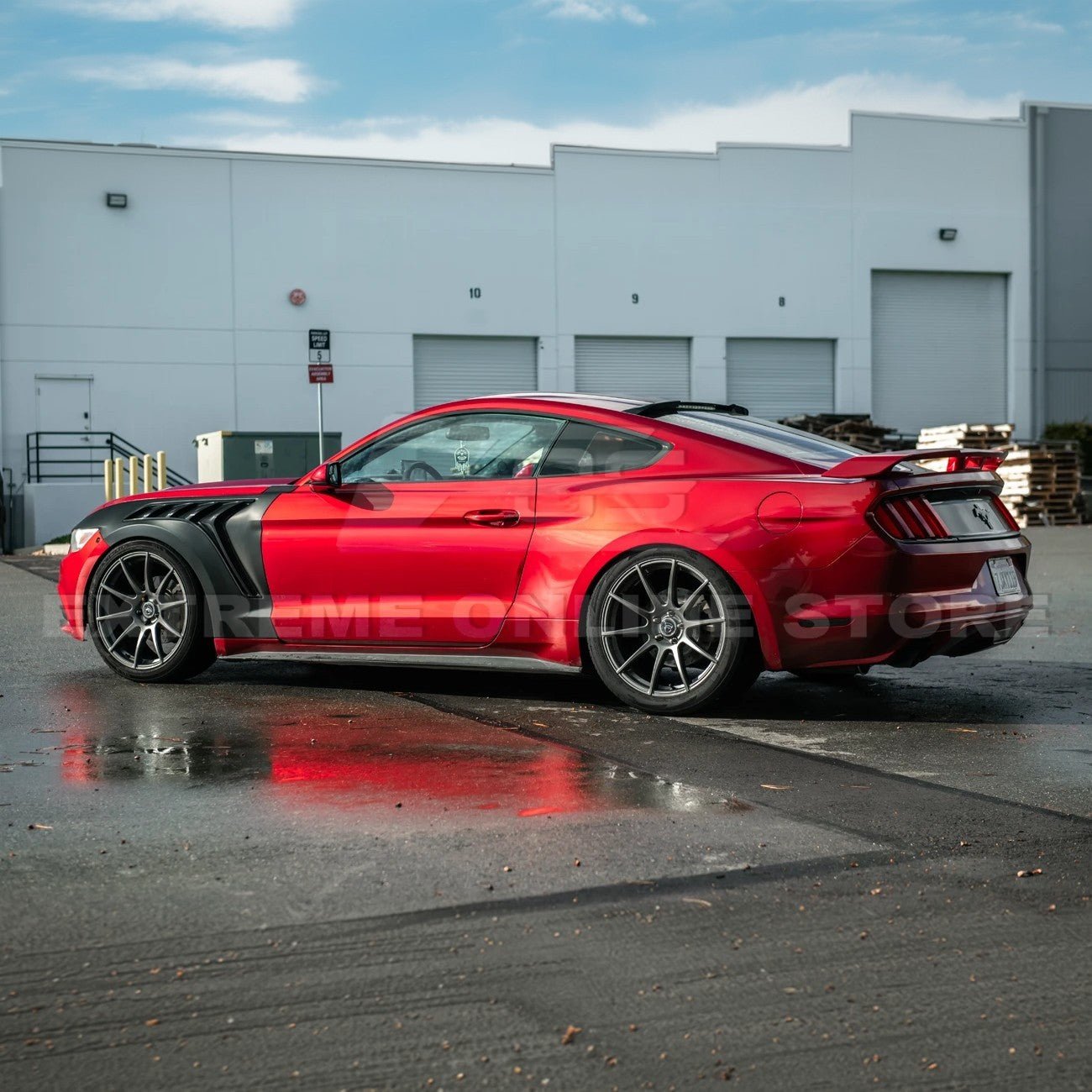 Mustang S550 GTD Style Primed Black Front Side Vented Fenders 2015-2017