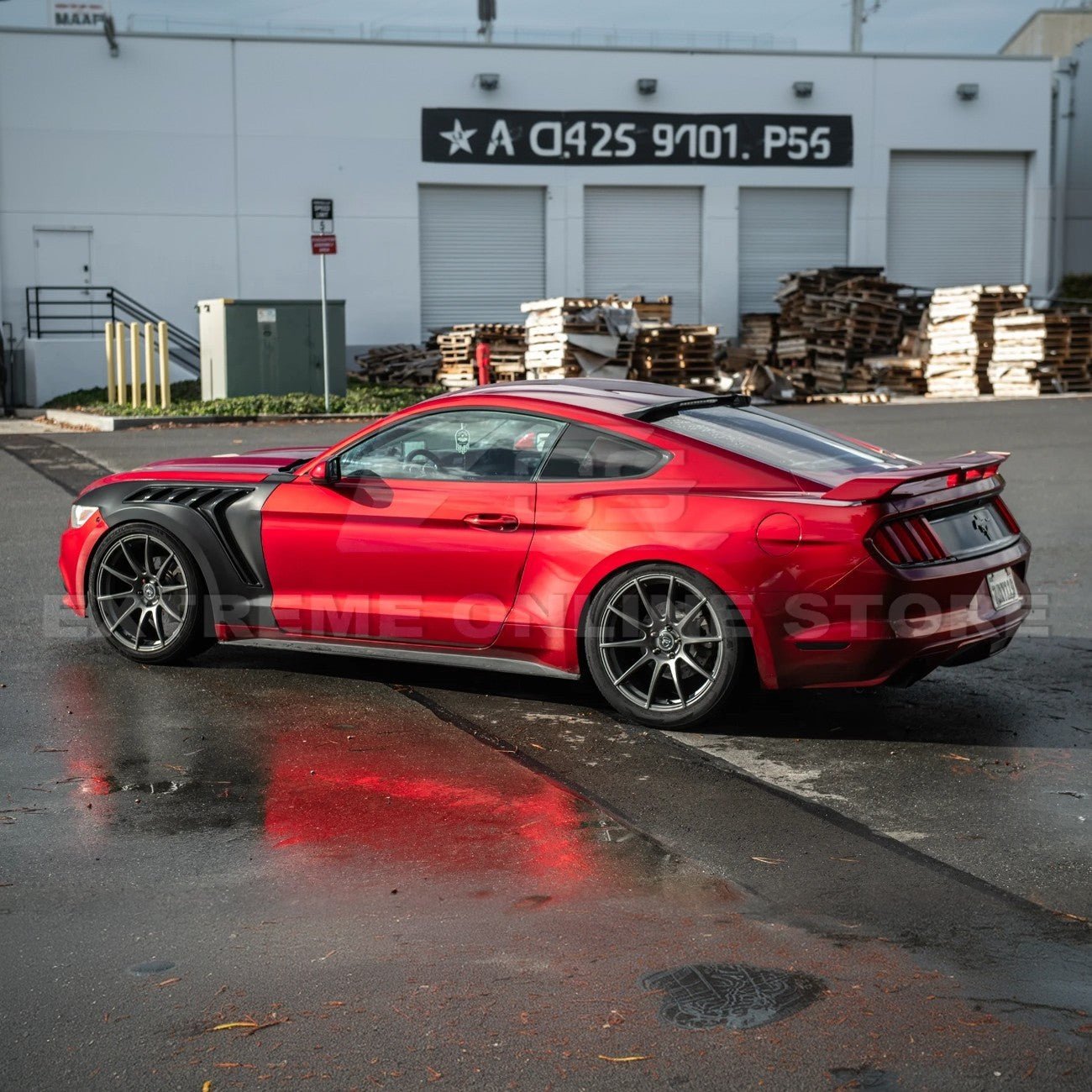 Mustang S550 GTD Style Primed Black Front Side Vented Fenders 2015-2017