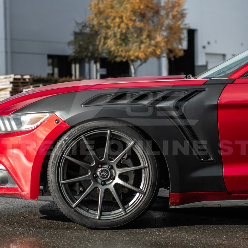 Mustang S550 GTD Style Primed Black Front Side Vented Fenders 2015-2017