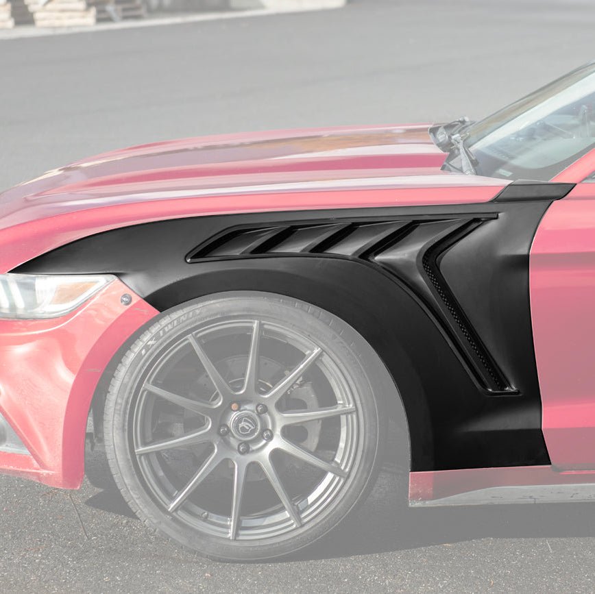 Mustang S550 GTD Style Primed Black Front Side Vented Fenders 2015-2017