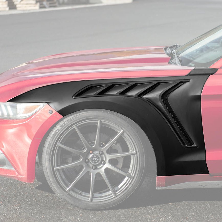 Mustang S550 GTD Style Primed Black Front Side Vented Fenders 2015-2017