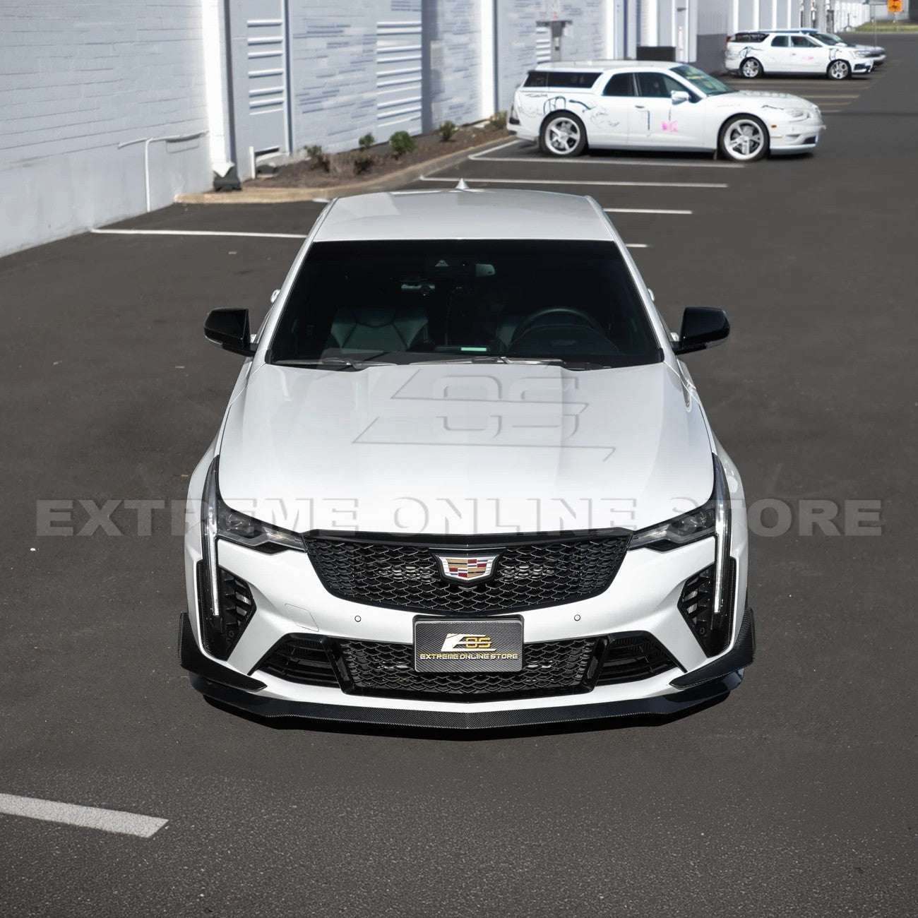 Cadillac CT4-V Blackwing Carbon Fiber Front Lip Splitter and Canards 2020-Up