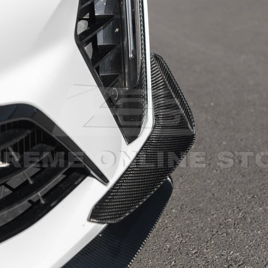 Cadillac CT4-V Blackwing Carbon Fiber Front Lip Splitter and Canards 2020-Up