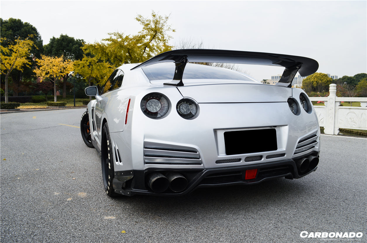 2012 - 2016 Nissan GTR R35 DBA VA Style Rear Diffuser with LED Light