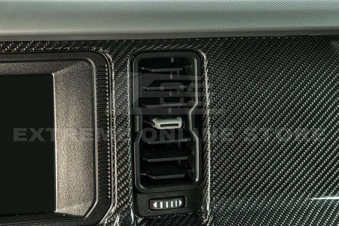 Ford Bronco Factory Style Carbon Fiber Passenger Side AC Outlet Panel Cover 2021-Up