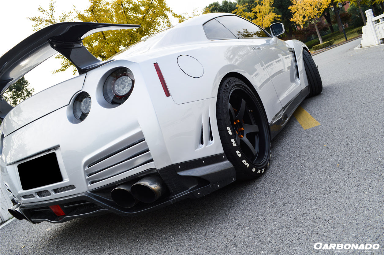 2012 - 2016 Nissan GTR R35 DBA VA Style Rear Diffuser with LED Light