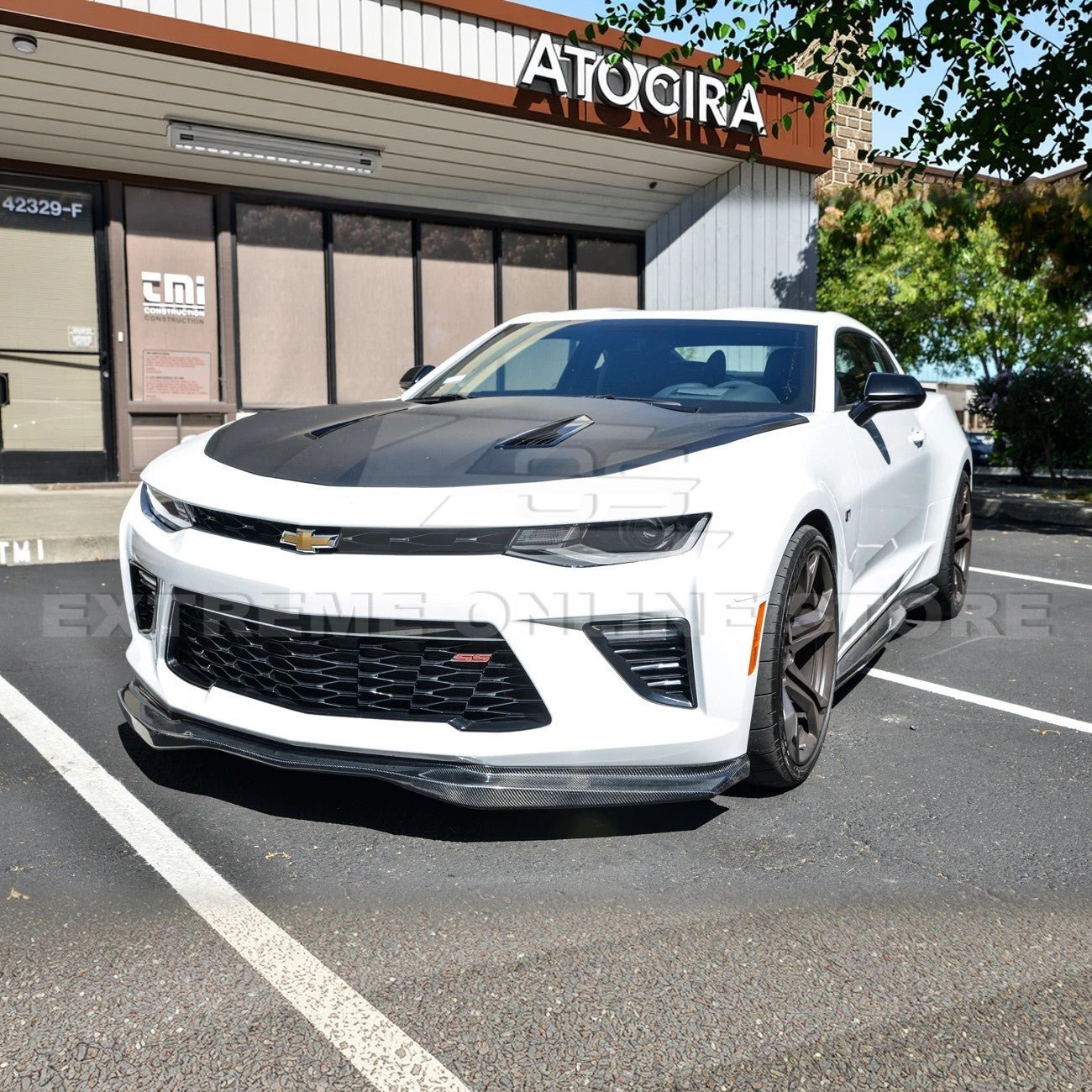 Chevrolet Camaro SS LT RS T6 Style Gloss Black Carbon Fiber Front Lip Splitter 2016-2024